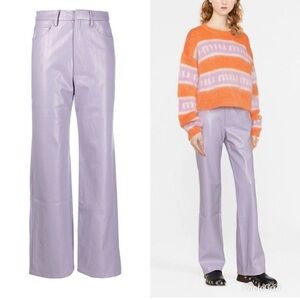 REVOLVE Rotate Birger Christensen Rotie Lilac Faux Leather Pants Trouser Size 8
